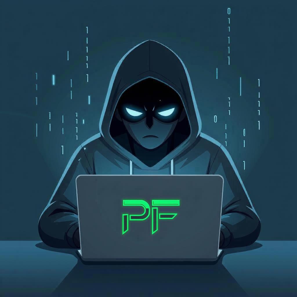 Cartoon figure with a laptop illustrating online awareness